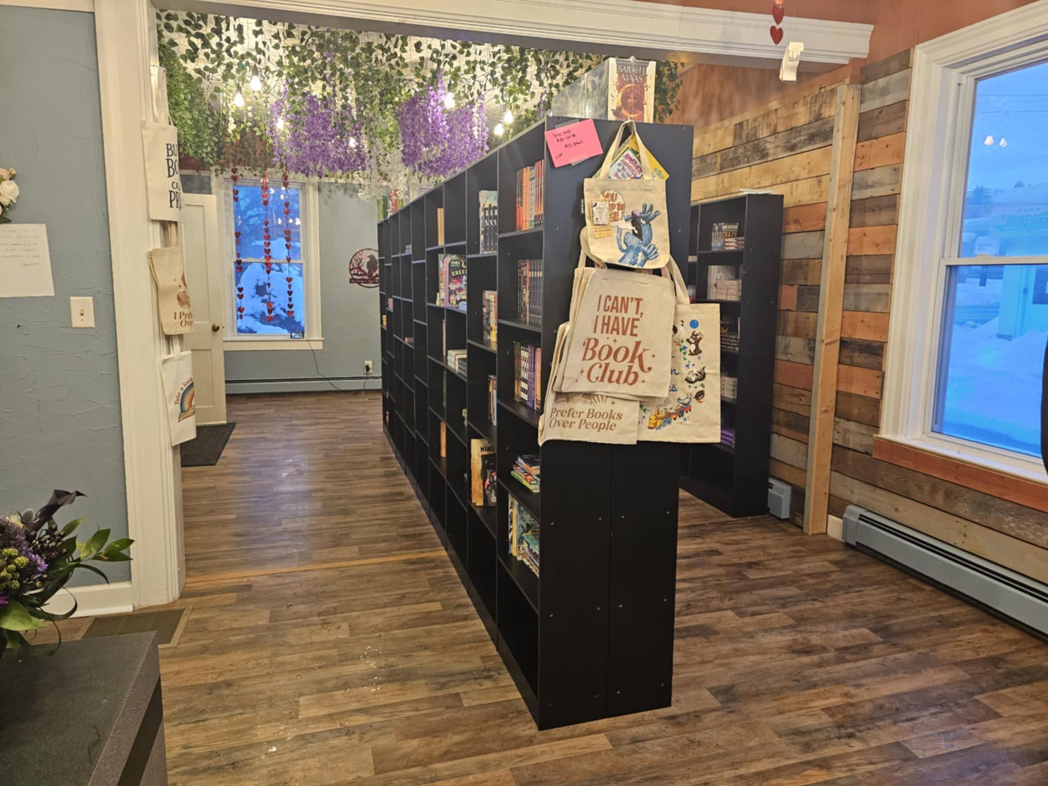 Bookstore aisle with shelves